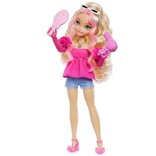 Barbie Dream Besties Doll & Accessories Playset, Barbie “Malibu” Posable Fashion Doll with Wavy Blonde Hair, 11 Makeup & Hair Themed Pieces
