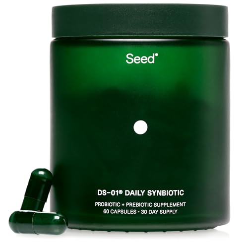 Seed DS-01 Daily Synbiotic - Prebiotic and Probiotic for Women & Men - Digestive Health, Gut Health, Immune Support, Bloating & Constipation Relief - Vegan & Shelf-Stable - 60 Capsules (30-Day Supply)