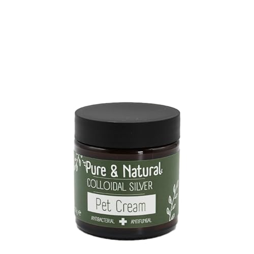 Pure & Natural Colloidal Silver Cream for Pets - Soothing Moisturiser, Antibacterial, Antifungal, Itch Relief for Dogs & Cats - 100g