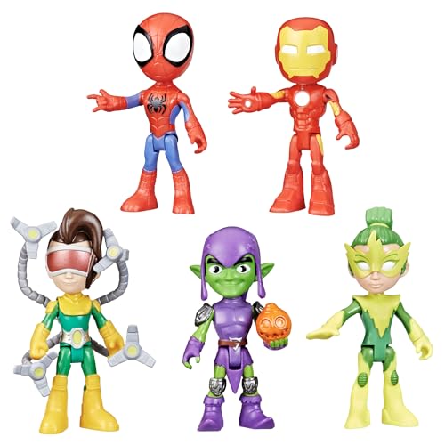 Spidey and his Amazing Friends Marvel, Friends & Foes Pack, 5 Action Figures, 4-Inch, Preschool Super Hero Toys for Kids Ages 3 and Up (Amazon Exclusive)