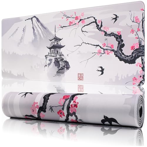 Large Gaming Mouse Pad Mat 11.8x23.6 Inches with Stitched Edge Non-Slip Rubber Base Washable Resilient for Office Computers Laptop Table Mouse Pads Mats Accessory (Large)