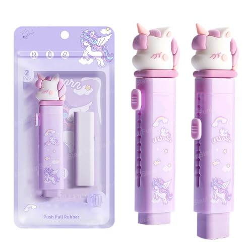 FunBlast Unicorn Cutter Shaped Eraser Set for Kids - Stationary Set, Kawaii Rubber Erasers, Fancy Birthday Return Gift - Pack of 2