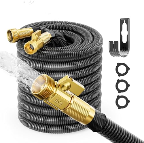 SPECILITE Expanding Garden Hose 50ft, Collapsible Water Pipe Burst 900PSI, Lightweight Flexible 3X Expandable with 3/4" Solid Brass On-Off Valve