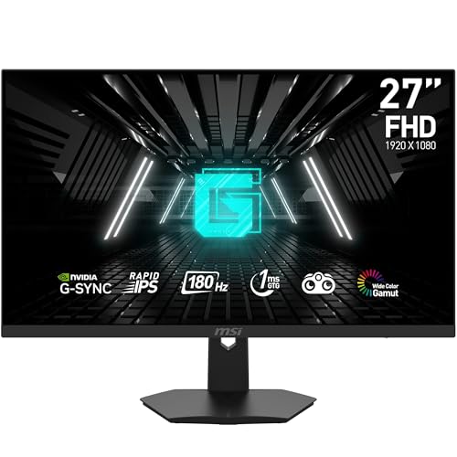 MSI G274F 27 Inch FHD Gaming Monitor - 1920 x 1080 Rapid IPS Panel, 180 Hz / 1ms, 134% sRGB Colour Gamut / G-SYNC Compatible- DP 1.2a, HDMI2.0 CEC