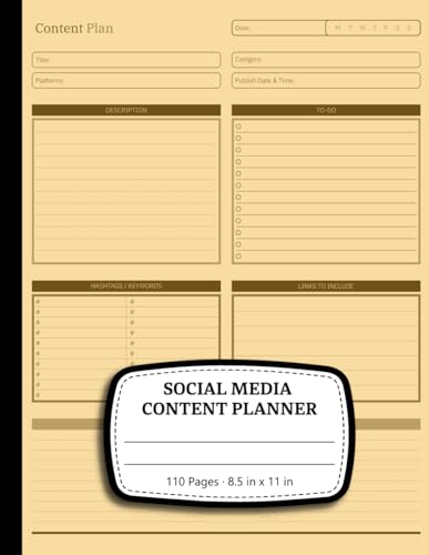 Social Media Content Planner: Get Organized, Streamline Growth & Achieve More - Unleash Your Full Potential!