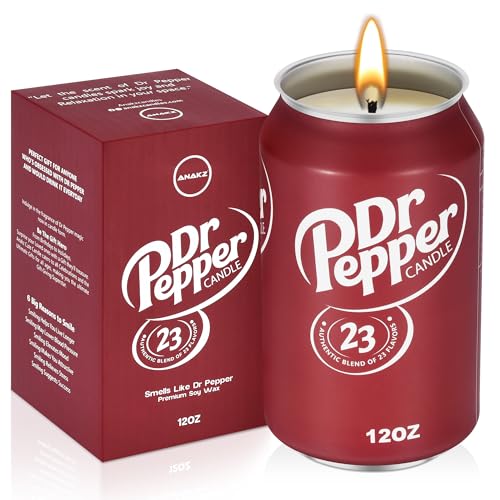 Anakz Doctor Pepper Candle - Vanilla Scented Food Candles Aesthetic - Cute Candles for Cool Gifts - 3 Wicks Cereal Candles for Best Burn - Cereal Bowl Candle with Spoon - Cool Candles for Cool Things