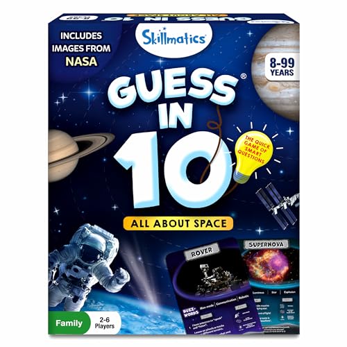 Skillmatics Guess in 10 NASA Space, Perfect for Boys, Girls, Kids & Families Who Love Card Games, Educational Toys, Travel Games, Gifts for Ages 8, 9, 10 and Up