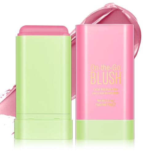 LOPHE Creme Blush Stick, 3-IN-1 Multi Stick für Wangen Lippen Augen, Feuchtigkeitsspendend, Natürliche Milk Makeup Matte Rouge, Multi-use Wangen Tint für Alle Hauttöne Cosmetic（01）