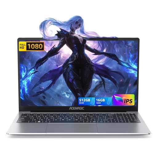 ACEMAGIC Laptop Computer 15.6 inch - Quad-Core Alder Lake N-97 Processor Up to 3.6GHz (Beat N 95) Notebook Laptops, 16GB Ram DDR4 512GB SSD Student Laptop, Support 1080P, TF Card, WiFi, BT5.0