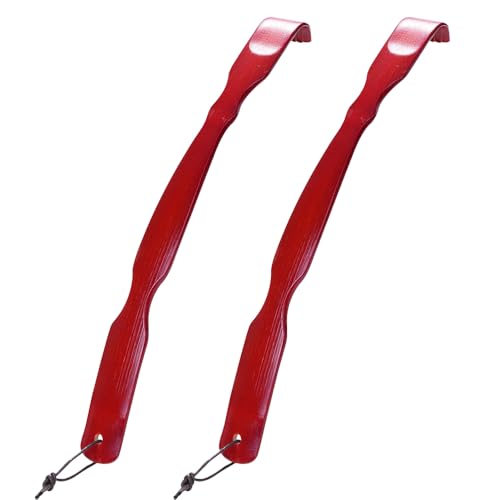 ITCHY-BAN Bamboo Back Scratcher: 17'' Extended Curved Handle for Better Reach, Handcrafted to Perfection, Instant Itch Relief, Gentle on Skin, Sandpaper Included (Brown, 2 Pack)