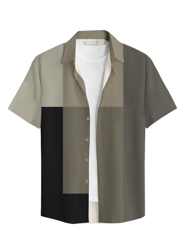 BULLMER Cotton Trendy Regular Fit Printed Causal Shirt For Men - Pack Of 1 Khaki Xxx-Large