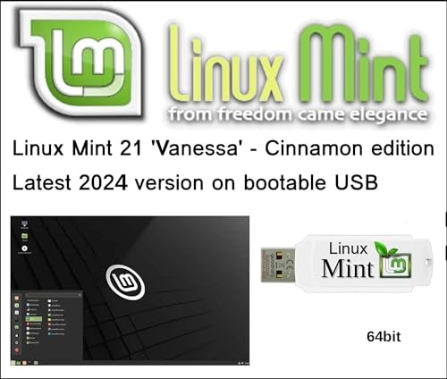Linux Mint 21 Cinnamon New Latest Version for 2024 USB - 64bit