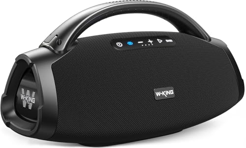 W-KING 300W Peak Bluetooth Lautsprecher Box mit Monströse Bässe/190mm Subwoofer/EQ APP/IPX7 Wasserdich/BT 5.4/Schnellladung/2.1 Channel/5 Treibern/3-Wege HiFi Boxen, Musikbox Bluetooth Party Boombox