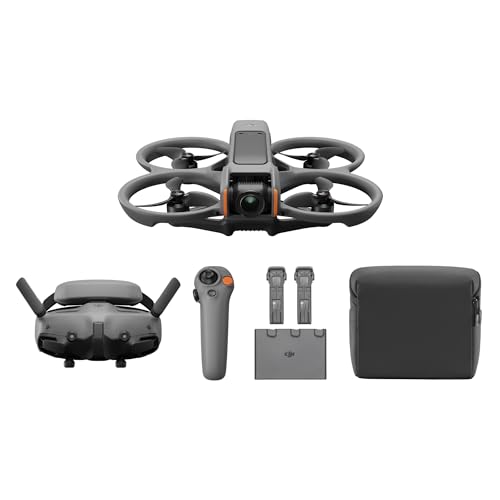 DJI Bundle Fly More Avata 2 (Trois Batteries), Drone FPV avec Caméra 4K, Acrobaties en Une Touche, Protection d’hélice intégrée, Drone Caméra avec Goggles 3 et RC Motion 3