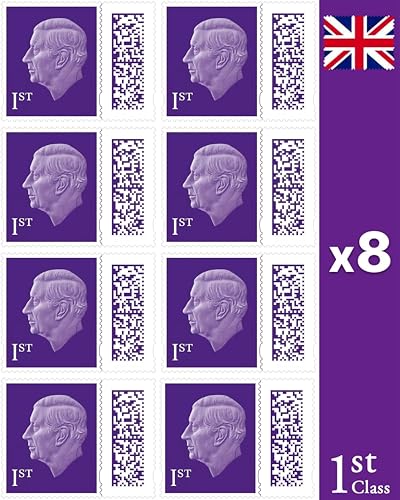 Albian Trading 1st Class Stamps (8 Pack) - Barcoded Self Adhesive UK Letter Postage for Postage