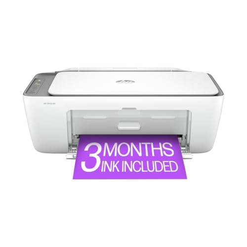 HP DeskJet 2855e Wireless All-in-One Color Inkjet Printer, Scanner, Copier, Best-for-home, 3 months of Instant Ink included (588S5A)