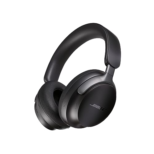 Bose QuietComfort Ultra Wireless Noise Cancelling Headphones with Spatial Audio, Over-The-Ear Headphones with Mic, Up to 24 Hours of Battery Life, Black (Renewed)
