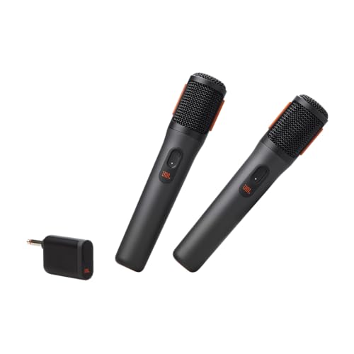 JBL PartyBox Wireless Mic - 2X Digital Wireless Mikrofone, Wiederaufladbarer Akku (20hrs - 700mAh), klare Stimme, knackiger Klang, stabile 2,4-GHz-Verbindung, kompatibel mit Allen