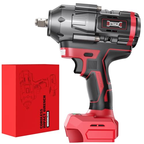 DIYtoolifz Cordless Impact Wrench for Milwaukee 18v Battery,1/2 inch Impact Wrench 900Ft-lbs(1200N.m) Torque Brushless Electric Impact Gun, Power Impact Driver with 4-Mode Speed, Light(no Battery)