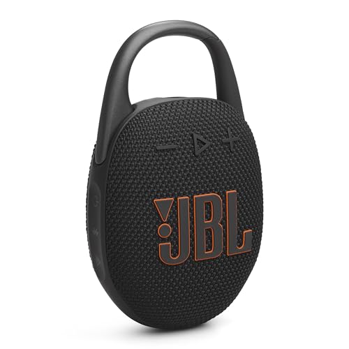 JBL Clip 5 - Ultra-Portable, Waterproof and Dustproof Bluetooth Speaker, Integrated Carabiner, Up to 12 Hours of Play, Made in Part with Recycled Materials (Black)