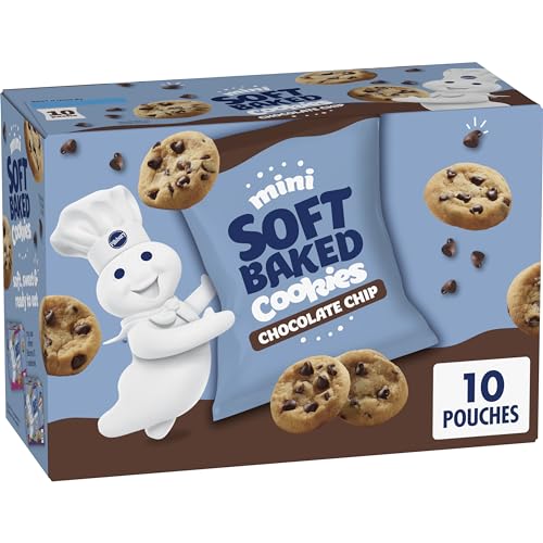 Pillsbury Mini Soft Baked Cookies, Chocolate Chip, Snack Bags, 10 Ct, 10 oz