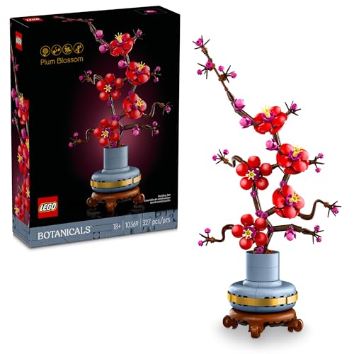LEGO Icons Plum Blossom Building Set - Artificial Flowers for Dinner Table Centerpieces & Decoration, Adults Ages 18+ - Gift for Mom, Dad, & Significant Other - 10369