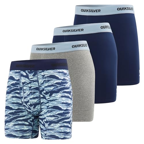 Quiksilver Mens Underwear 4 Pack Boxers for Men Supersoft Brushed Polyester Mens Boxer Briefs