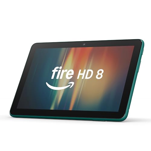 Amazon Fire HD 8 tablet (newest gen), 8" HD Display, 3 GB memory, 32 GB, designed for portable entertainment, Emerald, (2024 release) – with ads