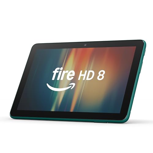 Amazon Fire HD 8 tablet, 8” HD Display, 3GB memory, 32GB, designed for portable entertainment, Emerald, (2024 release)