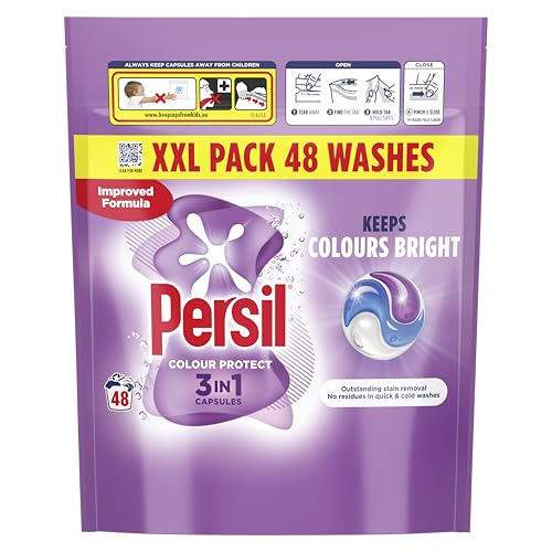 Persil Colour Protect 3 in 1 Washing Capsules keeps colours bright outstanding stain removal in quick & cold washes 48 washes