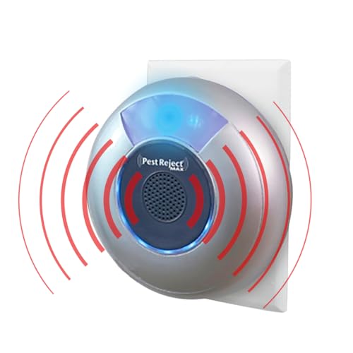 Pest Reject Max, répulsif Efficace Contre Les Insectes et Les rongeurs, Plus Puissant et Plus Efficace, Technologie électromagnétique + ultrasons