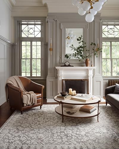 Loloi Magnolia Home by Joanna Gaines Gigi Collection GIG-01 Grey/Ivory 7'-10" x 10' Area Rug