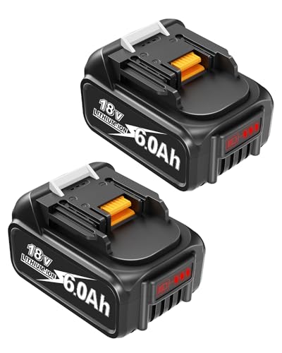 2Pack 18-Volt Replace for Makita 18V Battery BL1860B, Replacement Batteries Compatible with Makita BL1860 BL1820 1830B 1840B 1850B, Fit with Original Makita 18V Battery Chargers Black