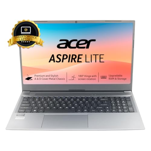 Acer Aspire Lite, AMD Ryzen 3 5300U Processor (8GB RAM, 512GB SSD) Full HD, 15.6"/39.62cm, Windows 11 Home, Steel Gray, 1.59 kg, AL15-41, Metal Body, Premium Thin and Light Laptop