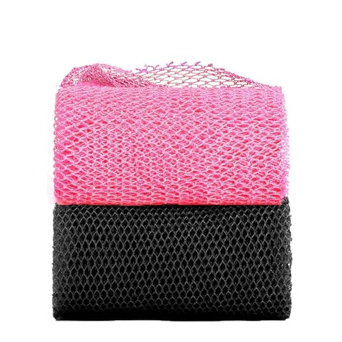 2Pcs African Exfoliating Net, African Exfoliating Sponge, Nylon Back Scrubbers, Shower Sponge Body Sponge, Deep Cleaning African Net Bathing Sponge for Men and Women 80 × 30cm
