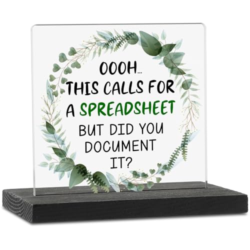 Ooh This Calls For A Spreadsheet Office Decor Desk Sign, Funny Accountant Gifts for Men Women Coworkers Accounting Boss Friends NA CPA CFO Home Office Shelf Clear Decorative Plaque tzj44