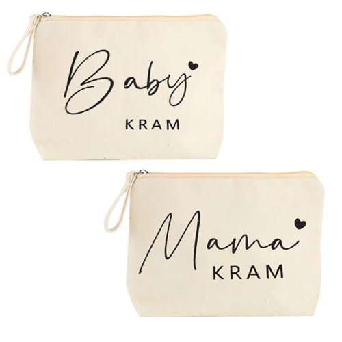 2PCS Geschenke für Mama zur Geburt,Mutter Beutel mit Reißverschluss und Blumenbehänge,Kosmetiktasche für Mama,Geschenkidee für das erste Mal Mutter,Babyparty Mom Bag Geschenke