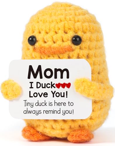 MBL Gifts for Mom Mothers Day - I Duck Love You Mom, Handmade Crochet Funny Cool Cute Small Duck Unique Presents for Birthday Mama Bonus Step Mother Mother's Stocking Stuffers