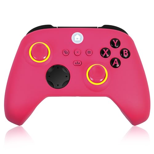 Xbox One Controller, RGB LED Light 2.4GHz Wireless Controller Compatible with Xbox One X/S Xbox Series X/S with 3.5mm Audio Headphone Jack & 800mAh Rechargeable Built-in Battery, Deep Pink
