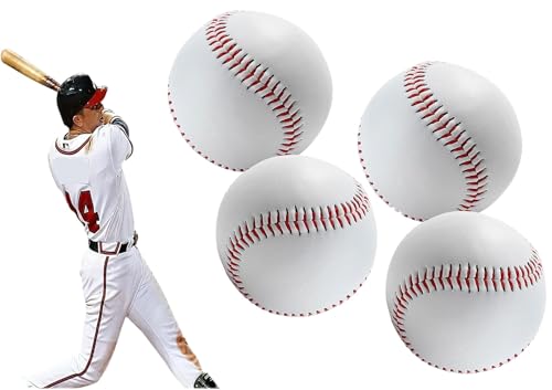 4 PCS 9" Baseball,Official Size Baseballs,Standard Size Adult Baseballs,Leather Baseball,Practice Training Baseball,Training Baseball for Youth and Adult Pitching and Velocity Training