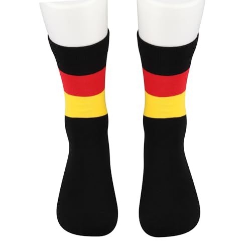 CENWA 1 Pair German Flag Socks Souvenirs Germany Socks Germany Flag Gift, Black, Medium