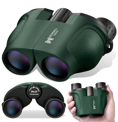 Small Compact Binoculars Adults Kids - 20x25 Mini Pocket Binocular for Bird Watching, Waterproof Portable Powerful Binocular, Lightweight High Powered Easy Focus Binoculars for Concert, Outdoor Hiking