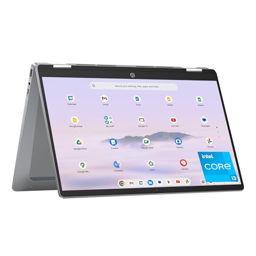 HP Chromebook Plus x360 14 inch Laptop, FHD Touchscreen, Intel Core i3-N305, 8 GB RAM, 128 GB UFS, Intel UHD Graphics, Chrome OS, 14b-cd0010nr (2024)