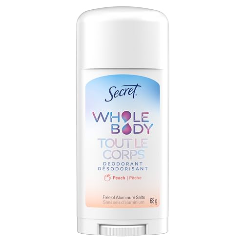 Secret Whole Body Stick Aluminum Free Deodorant for Women with notes of Peach & Vanilla, 68 g