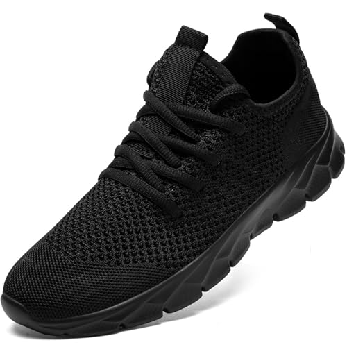 YITUHIO Running Shoes for Mens Fashion Sneakers Mens Tennis Walking Shoes Lightweight Athletic Shoes,Black,Mens Size 12.5