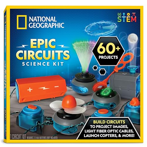 National Geographic Circuit Maker Kit - Electronics Kit for Kids with 60 Electrical Circuit Projects, Electric Circuit STEM Toy, Electronic Projects, Electrical Circuit Kit for Kids, Electricity Kit