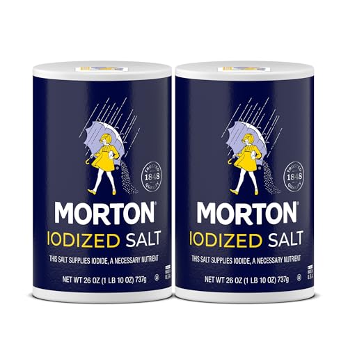 Morton Iodized Salt, All-Purpose, Ideal for Cooking & Table Use, (26 oz), 2-Pack