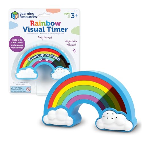 Learning Resources Rainbow Visual Timer, 1 Piece, Ages 3+, Teacher Resources, School Supplies for Teachers, Social Emotional Learning Toys