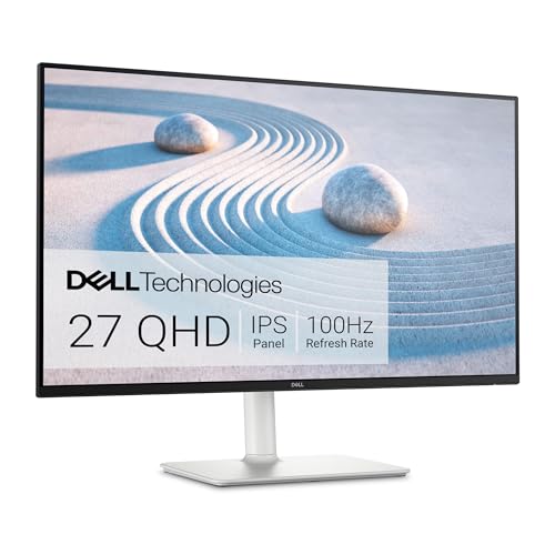 Dell S2725DS Monitor - 27 Inch, QHD (2560x1440) Display, 100Hz refresh rate, 1500:1 contrast ratio, TÜV Rheinland Eye comfort 4 Star, Integrated 2x5W speaker, Height/Tilt/Swivel/Pivot- Ash White color