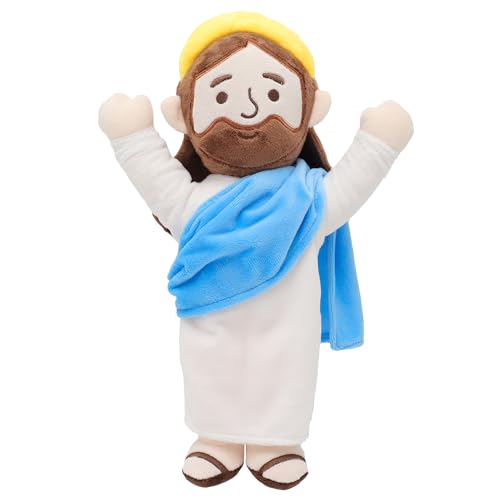 Yelakey Jesus Plush Jesus Stuffed Doll Jesus Plushie Toys Christian Stuff Religious Party Favors Gifts for Kids for Christening Easter (002), Blue